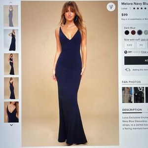 Lulus Melora Navy Blue Sleeveless Maxi Dress